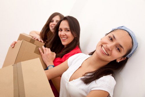 Packed boxes and furniture prepared for a South Tottenham relocation