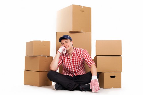 Packed boxes ready for a local move in South Tottenham
